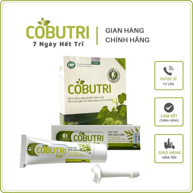 COBUTRI viên diếp cá hộp 30 viên - Cobutri gel hết lo táo bón, trĩ