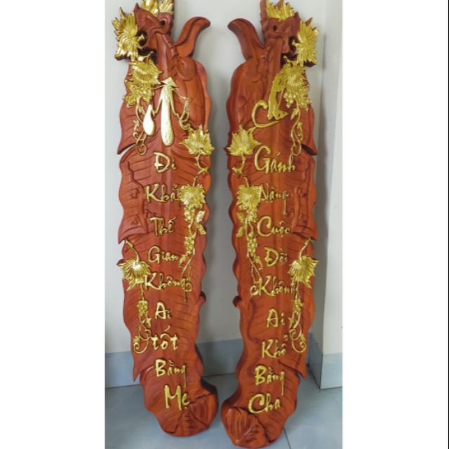 Tranh Câu Đối Gỗ Hương