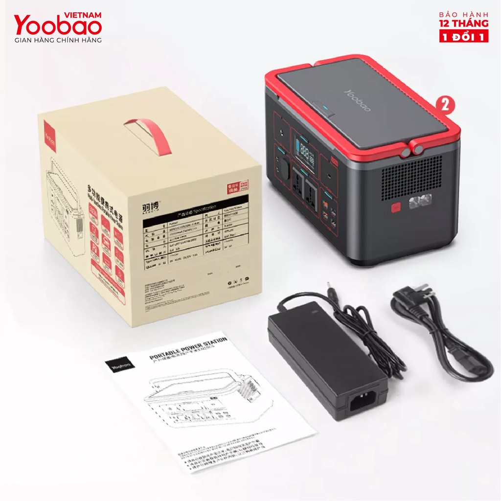 Trạm sạc dự phòng 150000mAh Yoobao EN500S Sạc nhanh PD60W 220V/500W - Hàng chính hãng - Bảo hành 12 tháng 1 đổi 1