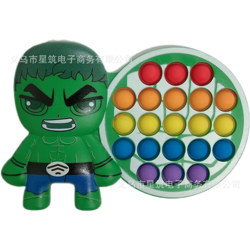 Đẩy Pop it Yoda Siêu anh hùng Marvel Avengers Iron Man Spider-Man Người Nhện Lo lắng Giảm lo âu Đẩy Bong bóng Giác quan Thần tài Giải phóng Căng thẳng Đồ chơi Đồ chơi giải nén~spz