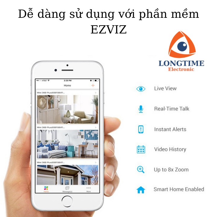 Camera Wifi Ezviz CS-C1C-D0-1D1WFR(720p) , cảnh báo chuyển động , Âm thanh 2 chiều , bảo hành chính hãng