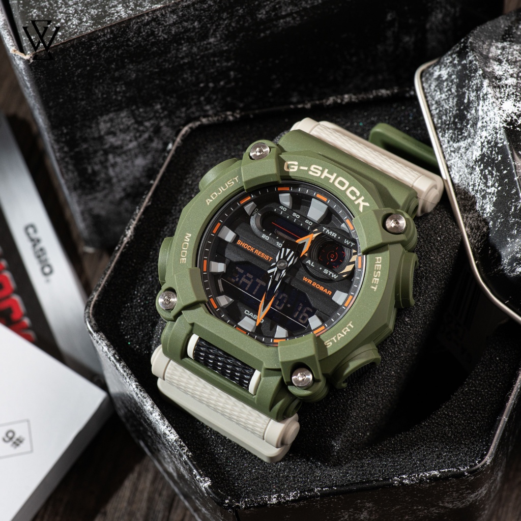 Đồng Hồ Điện Tử Nam Casio G-Shock WATCHSTORE GA-900HC-3ADR Thiết Kế Mặt Kính Khoáng Tròn 49.5mm, Vỏ Và Dây Nhựa Bền Bỉ