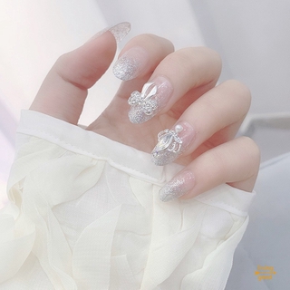 Set 24 Móng Tay Giả Đính Đá Xinh Xắn Dành Cho Nữ