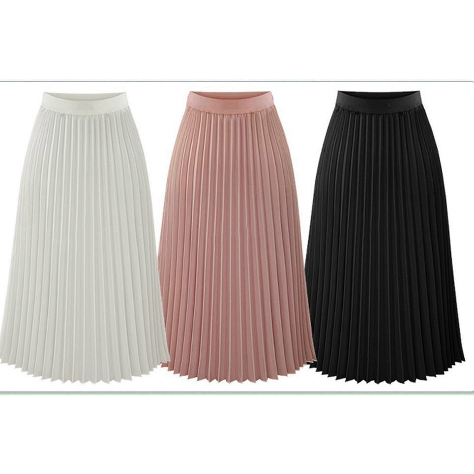 Chân váy nữ kiểu dập ly dài dáng xòe  hot 62