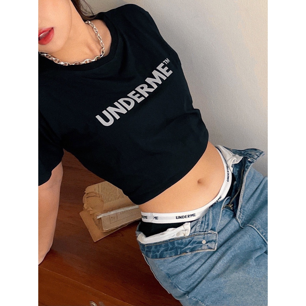 Áo thun nữ UNDERME™ Logo Cropped Tee freesize