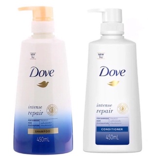Combo 2 Chai Dầu Gội + Dầu Xả Dove Intense Repair Shampoo Phục Hồi Hư Tổn 450ml + 425ml Thái Lan