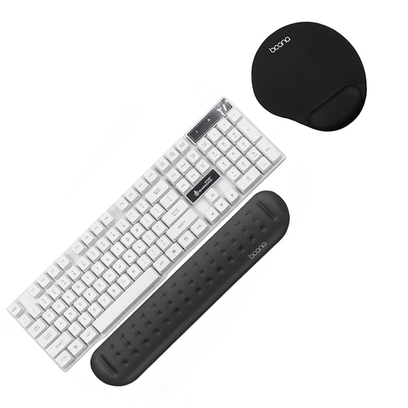 Combo Bộ Lót Chuột Silicon + Đệm Kê Bàn Phím Chống Mỏi Cổ Tay Boona 3D Mouse Pad