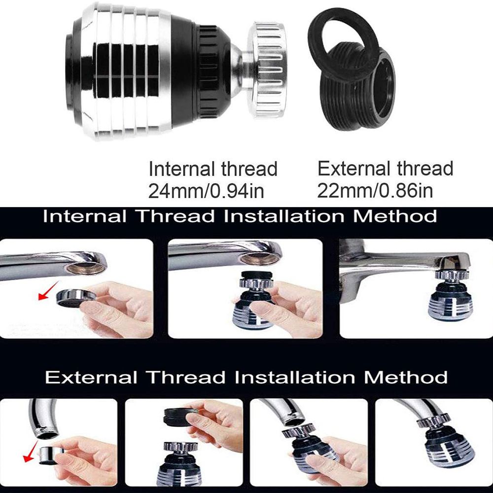 Đầu Vòi Nước Mở Rộng 2 Chế Độ Bằng Nhựa ABS Chống Văng Nước Xoay 360 Độ Tiết Kiệm Nước