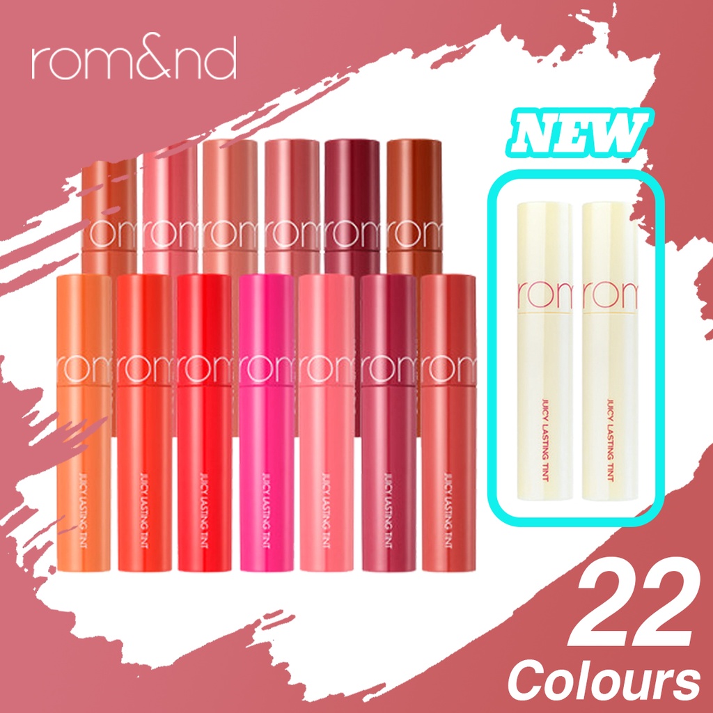 JUICY LASTING TINT (24 Màu) | Son Bóng Hương Trái Cây La Mã romand Lip Tint Gloss Fruity Finish