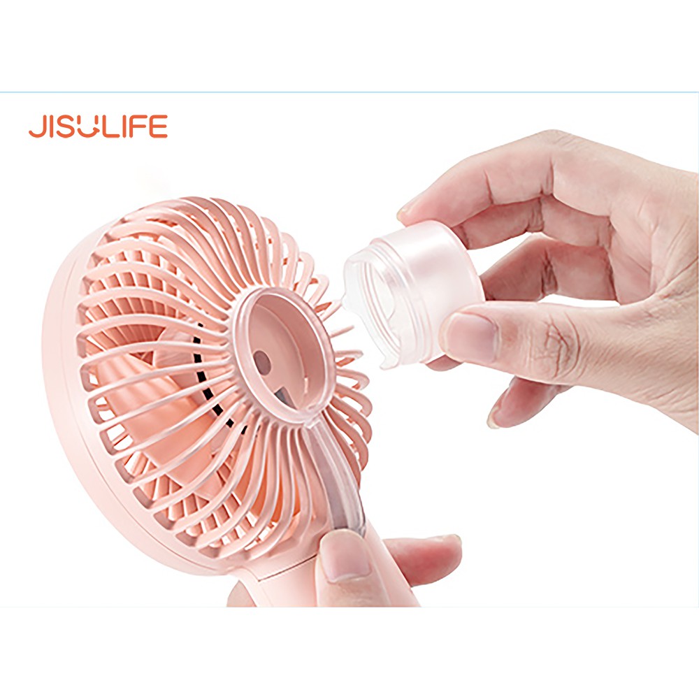 (Hàng Có Sẵn- Shipnow 1h Hà Nội) Quạt mini cầm tay phun sương tạo ẩm 2 in 1 Jisulife F9_Bảo hành nhanh nhất tại Việt Nam