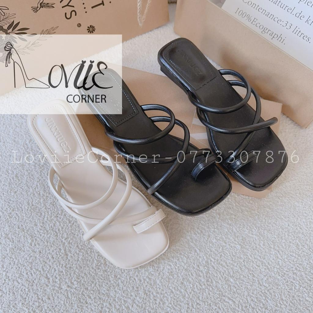 DÉP CAO GÓT LOVIIECORNER - GUỐC NỮ QUAI NGANG CHÉO MẢNH PHỒNG PHONG CÁCH THỜI TRANG XỎ NGÓN HIỆN ĐẠI D230573
