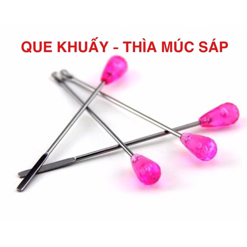 Cây Nguấy Mực, Thìa Xúc Sáp Khắc Lông Mày Inox (Màu ngẫu nhiên)