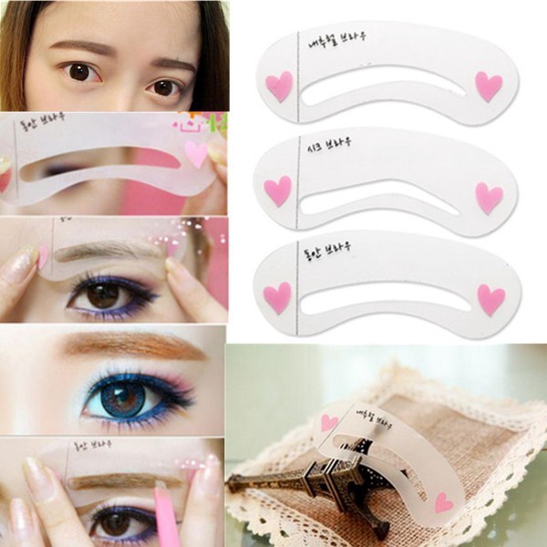 Reusable eyebrow template drawing guide card professional eyebrow template DIY makeup eyebrow beauty tool for women 3 eyebrow shapes