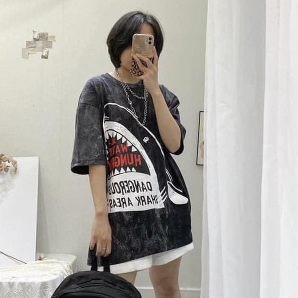 Áo Thun Shark Unisex 🎁 Nana's House 🎁 Áo phông loang Ulzzang form rộng tay lỡ nam nữ SIÊU ĐẸP | BigBuy360 - bigbuy360.vn