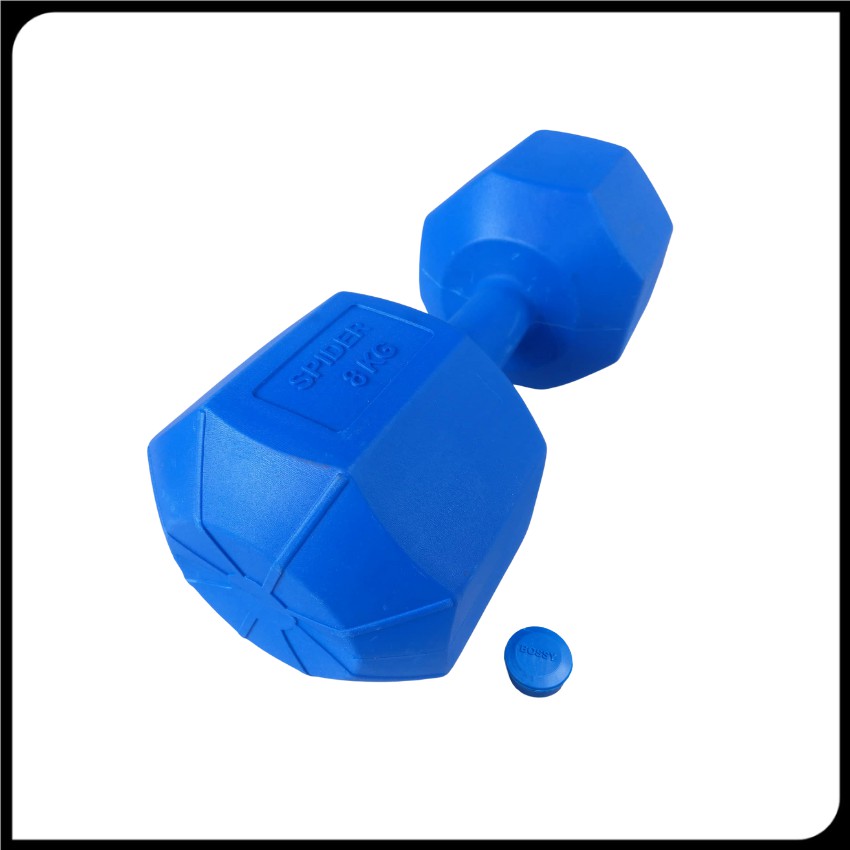 Vỏ tạ nhựa 8kg vỏ tạ đơn 8kg bát giác màu xanh chưa nhồi