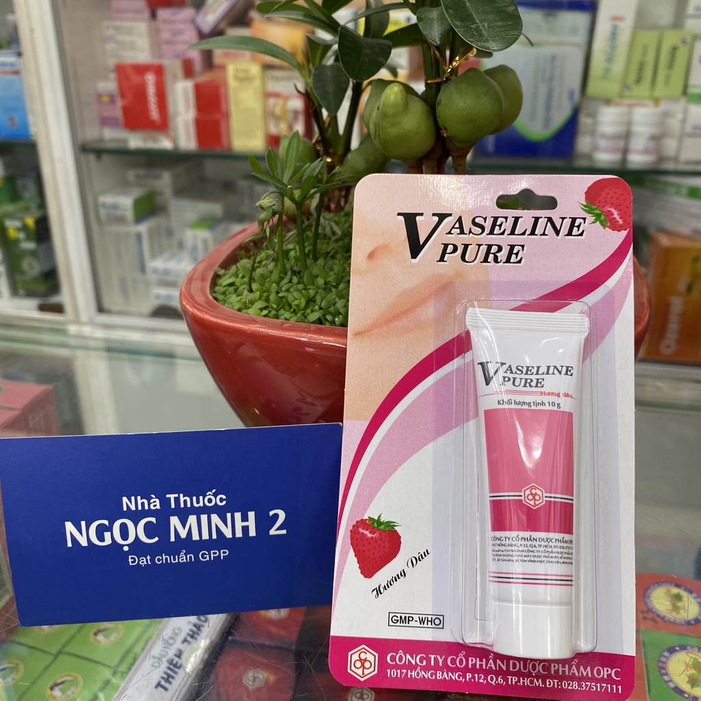 ✅ [Chính Hãng] Vaseline Pure 10g - Hương dâu Phòng nứt môi, nứt da bàn chân, bàn tay