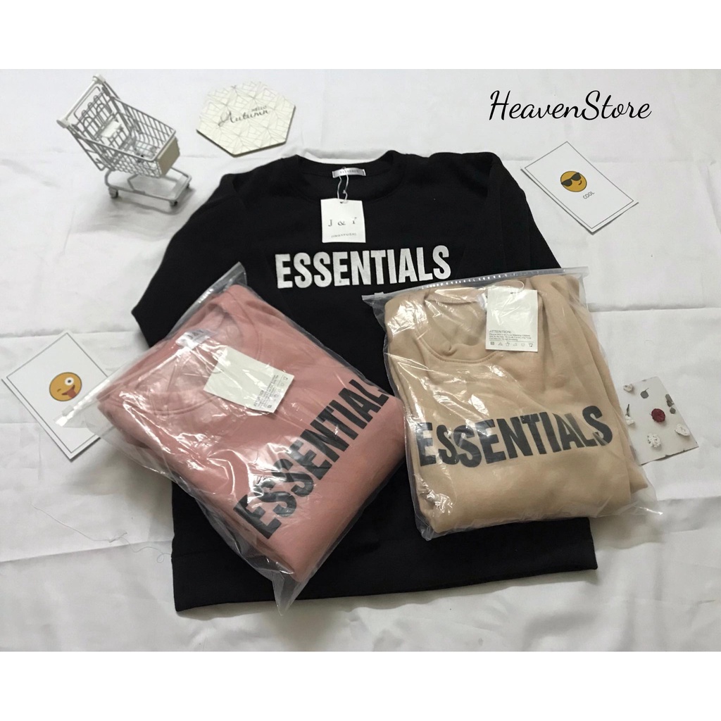 Áo Sweater ESSENTIALS nữ form rộng unisex (Ảnh Thật) | BigBuy360 - bigbuy360.vn
