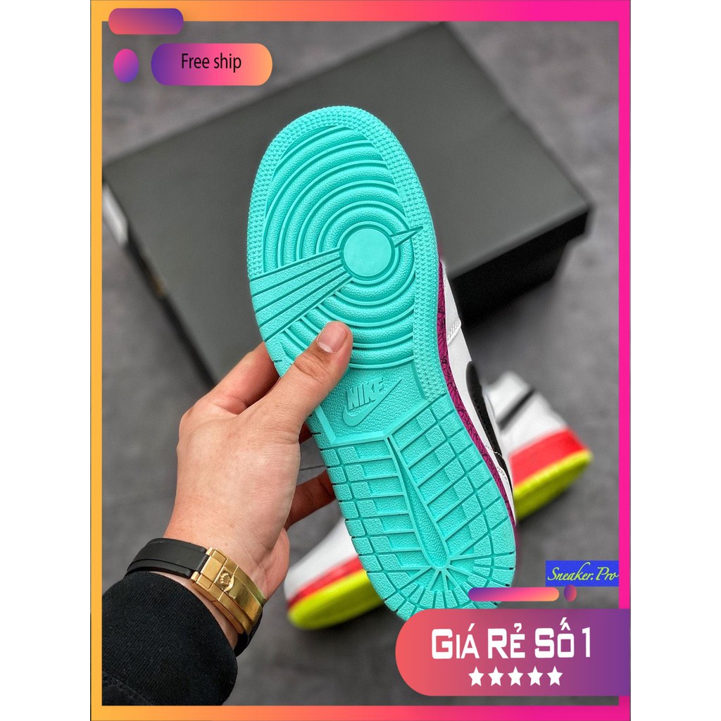 (FULL BOX) Giày thể thao AIR Jordan 1 Low Multi-Color Midsoles White (GS)) siêu đẹp dành cho nam nữ