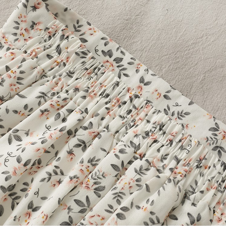 Chân Váy Hoa Nhí Voan Dáng Suông Dài Hai Lớp CV12 Hàng Quảng Châu