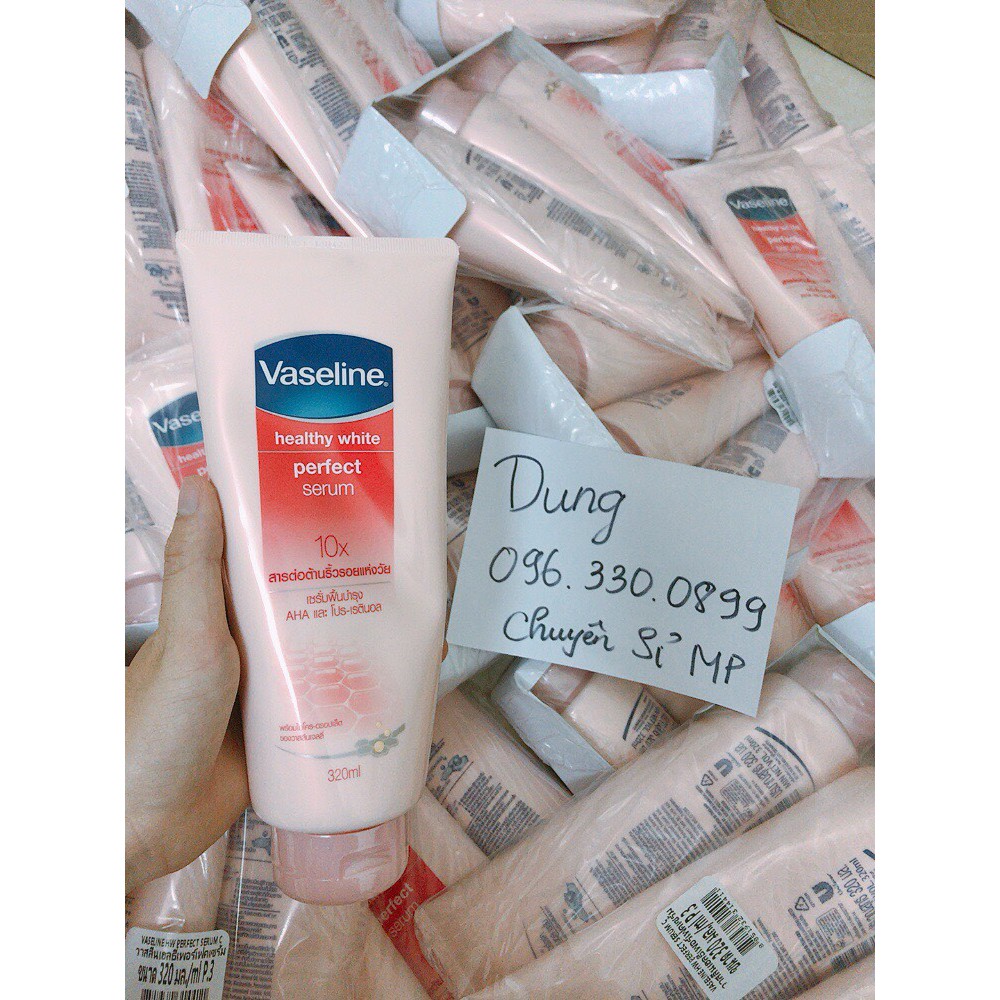 Dưỡng trắng an toàn Vaseline 50X tuýp to 320ML - thấm nhanh, không bết dính [ chuẩn Thái]