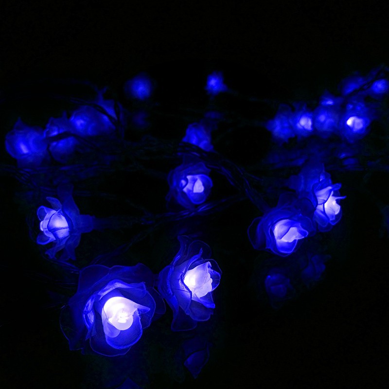 Remote Battery Operated Lotus String Lights 2m 20 LED Flower Fairy Light String