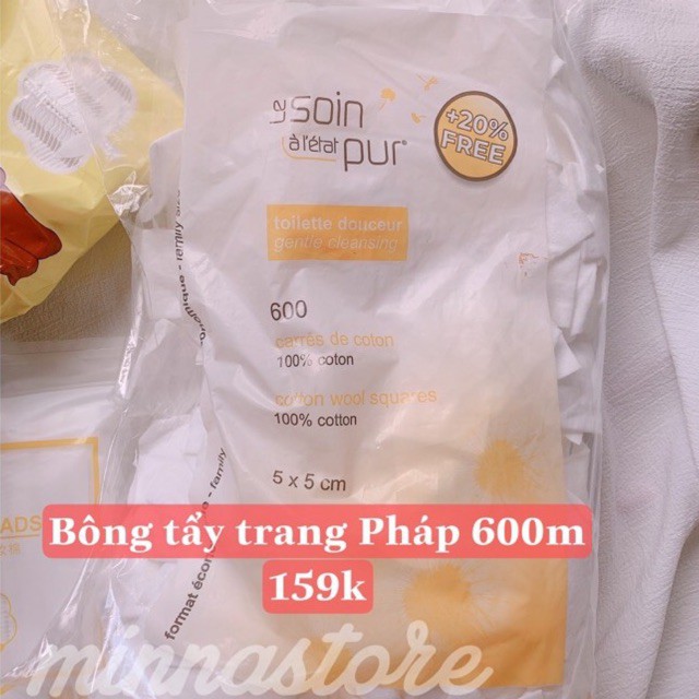 BÔNG TẨY TRANG PHÁP 600 MIẾNG