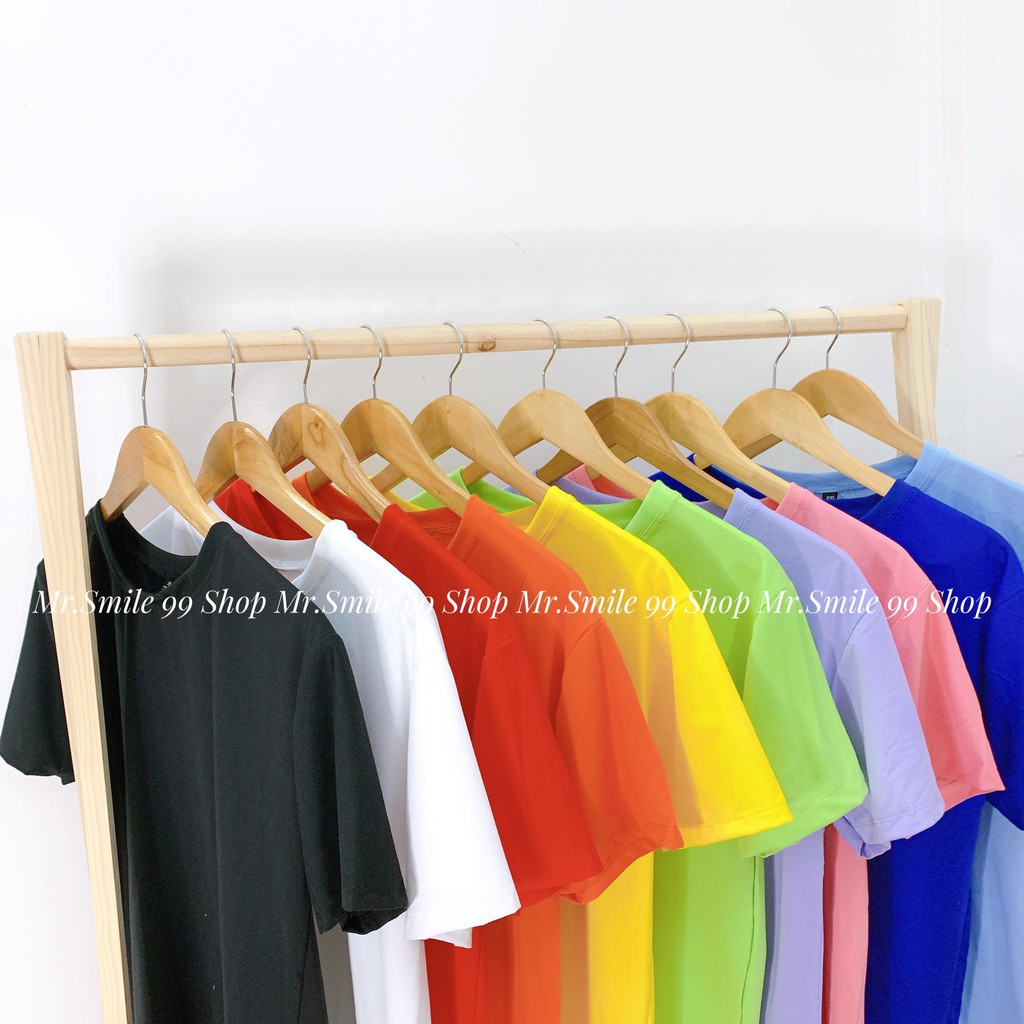 [Hình Thật] ÁO THUN TRƠN MÀU BASIC UNISEX NAM NỮ CHẤT VẢI ĐẸP, ÁO PHÔNG TRƠN MR SMILE 99 SHOP | BigBuy360 - bigbuy360.vn