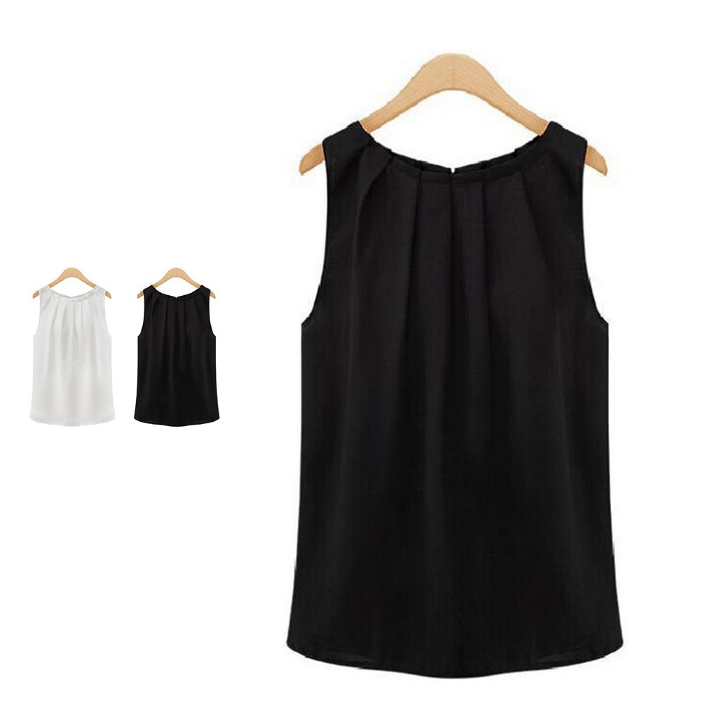 FREESHIP ĐƠN 99K_ Áo sơ mi Tops Chiffon không tay mùa hè size S-XL