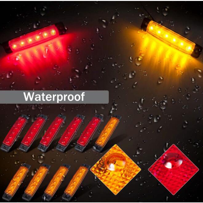 Đèn LED LYMOYO 6 SMD 24V cảnh báo gắn bên hông xe hơi xe buýt