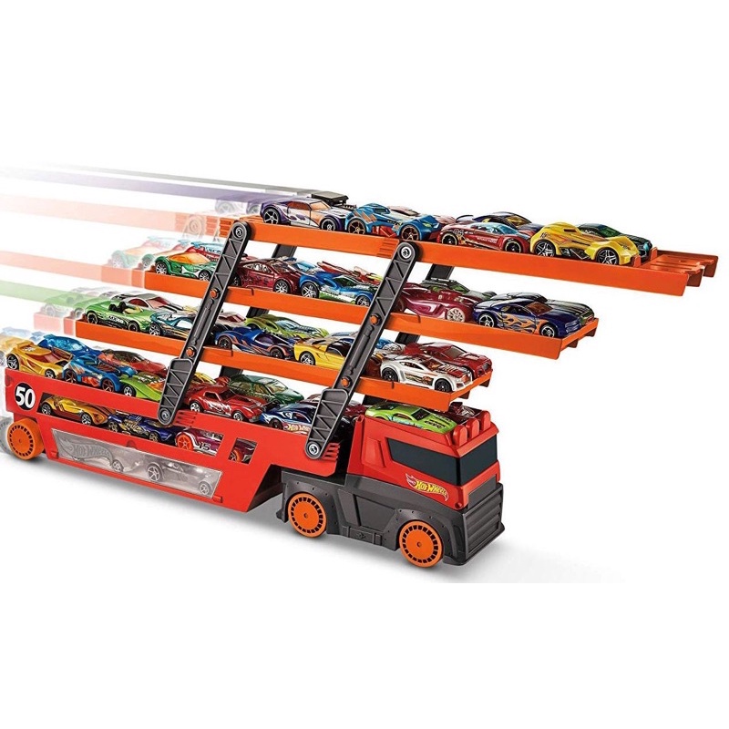 Xe tải Hot Wheel Mega cho 50 ô tô tỷ lệ 1:64 ( không bao gồm xe nhỏ)