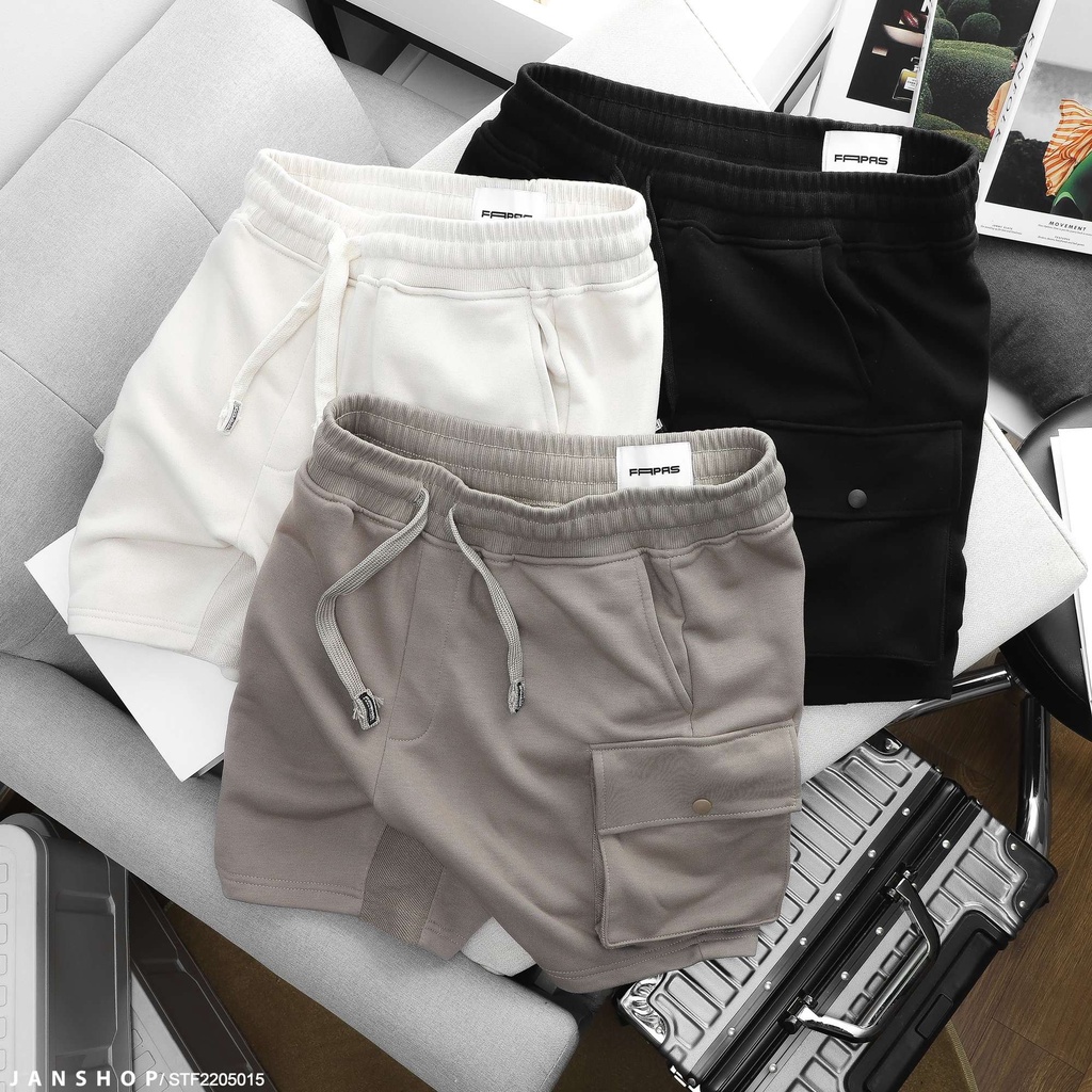 Quần Short Form Dáng Relax Độ Dài Quần Ngang Gối, Thiết Kế Túi Hộp, Chất Vải Thun Nỉ Cotton