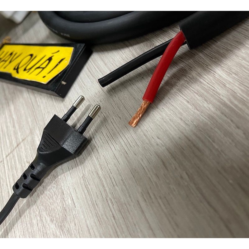 Dây nguồn đồng đôi - Dây nguồn lõi lớn 6mm2 X 2  - 1m