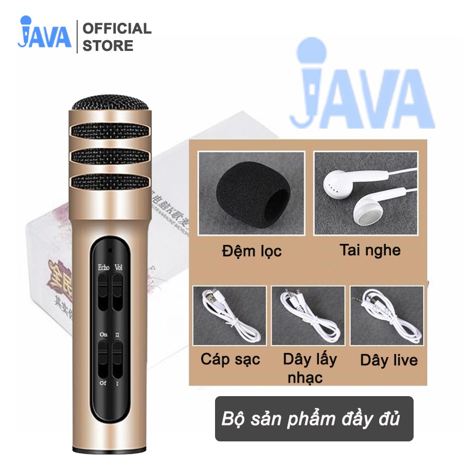 [ Loại 1, Đủ Phụ Kiện ] Micro C7 Thu Âm, Hát Karaoke, Livestream trên điện thoại 3 in 1 -  Tặng kèm tai nghe