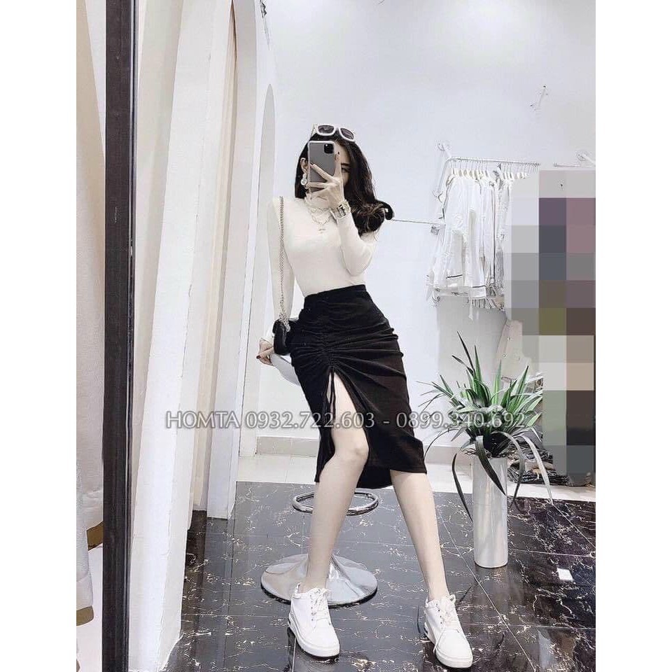 Sale Chân váy midi tạo dáng ôm mông quả đào, xẻ đùi rút dây sexy 12C38B1 Sale | BigBuy360 - bigbuy360.vn