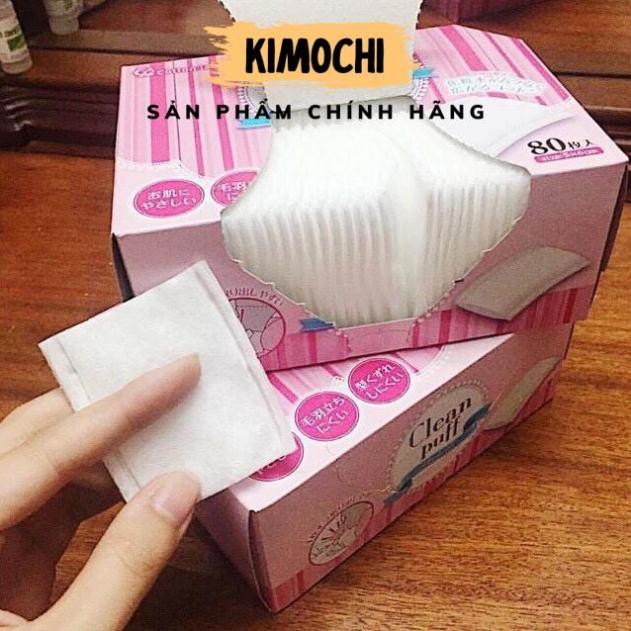 [CHÍNH HÃNG - 𝑭𝑹𝑬𝑬𝑺𝑯𝑰𝑷] BÔNG TẨY TRANG Clean Puff Nhật Bản (Hộp 80 miếng)