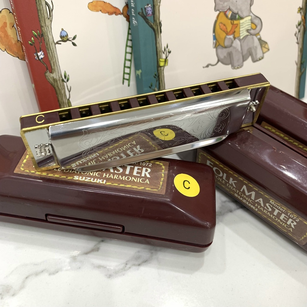Kèn Harmonica Diatonic 10 lỗ Suzuki Folk Master kèm hộp đựng