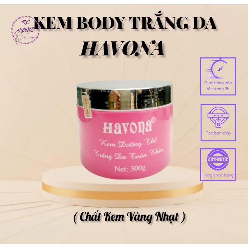 KEM DƯỠNG TRẮNG BODY HAVONA HỒNG 300G