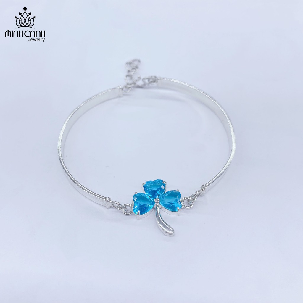 Vòng Tay Cỏ 3 Lá May Mắn Dạng Kiềng Cứng - Minh Canh Jewelry