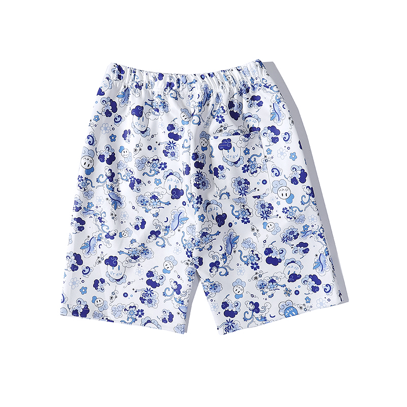 ❤ [Ready Stock] ❤ Dre&w House Justin Bieber Blue and white porcelain leisure Shorts Unisex