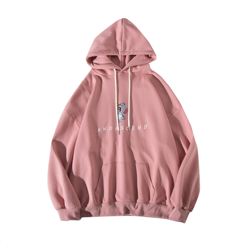 Áo Hoodie Thể Thao In Hoạt Hình 4 Màu Có Size Lớn M-5XL Thời Trang Dành Cho Cặp Đôi