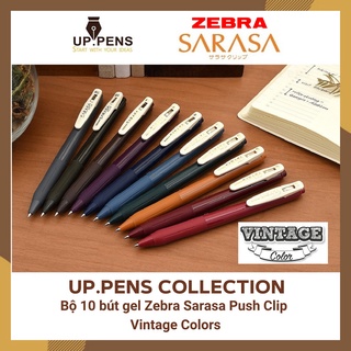 Combo 10 bút gel Zebra Sarasa Clip – 0.5mm – Vintage Color (Full Set)