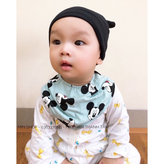 Yếm cotton cho bé trai hình mickey