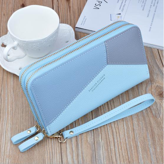 Ví nữ cầm tay phối màu hai ngăn cao cấp | BigBuy360 - bigbuy360.vn