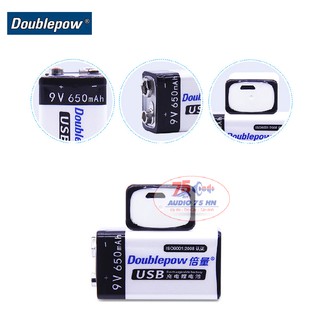 Pin Sạc Cổng Micro USB Doublepow 9V 6F22 650mAh