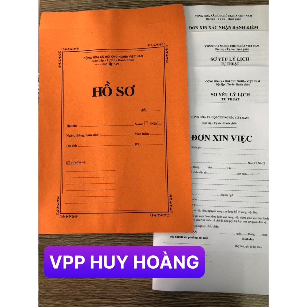 Bộ Hồ Sơ Xin Việc Đầy Đủ, Bìa Màu Cam/ Màu Trắng