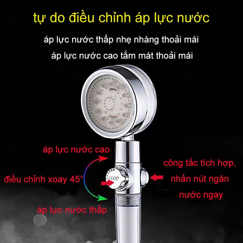 Vòi Hoa Sen Áp Suất Cao Tiết Kiệm Nước - Vòi Sen Điều Chỉnh Đổi Màu Theo Nhiệt Độ, Lọc Nhiều Tầng, Tăng Áp Mạnh Cao Cấp