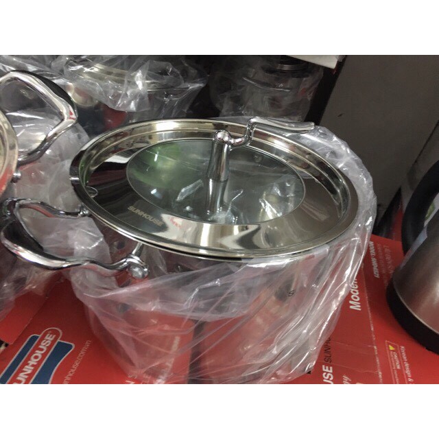 Nồi inox 5 đáy 304 sunhouse SHG2503MSA size 16/20/24/26 chất liệu inox 304 cao cấp an toàn cho sức khoẻ