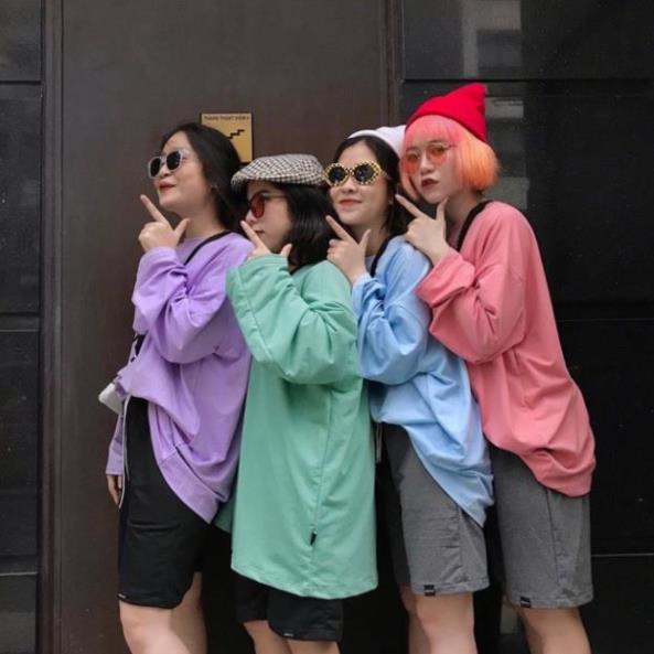 Áo SWEATER TRƠN BASIC TAY DÀI UNISEX DÀNH CHO NAM NỮ DƯỚI 75KG COCA 080