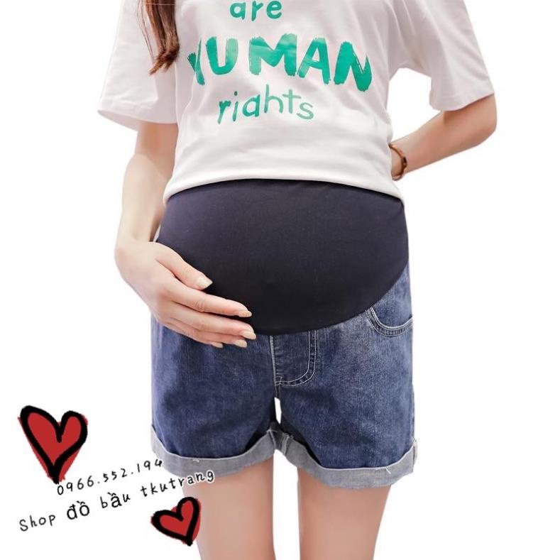 Quần bầu short jean cho mẹ bầu( hàng có sẵn giao ngay)