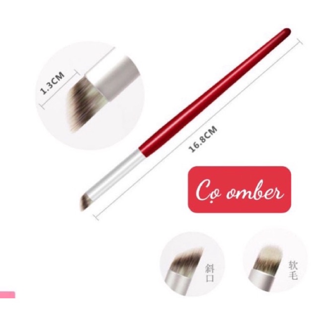 Cọ làm omber đầu tròn cán gỗ, nước làm sáng đá phụ kiện làm nail